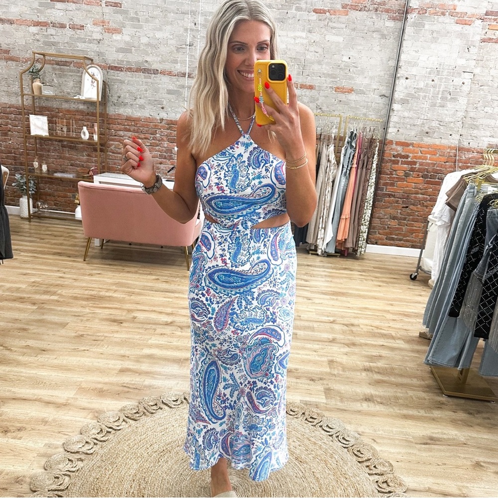 Tennessee Jane Blue Satin Two-Piece Set